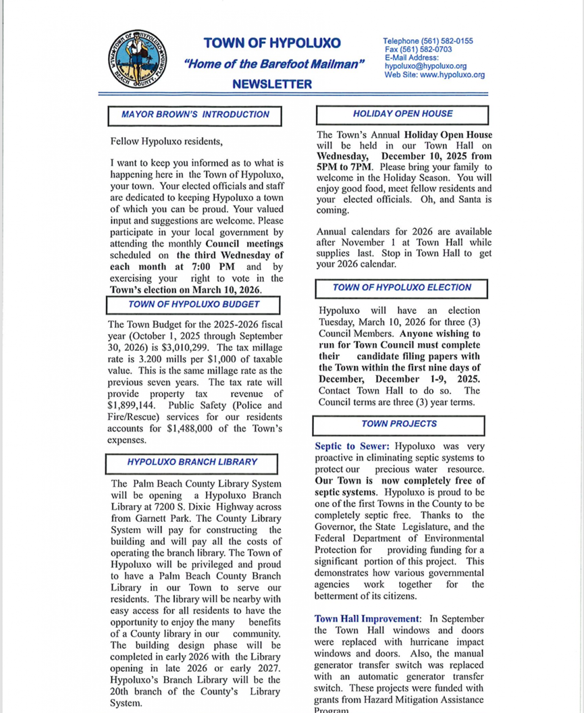 Mayors newsletter 2025